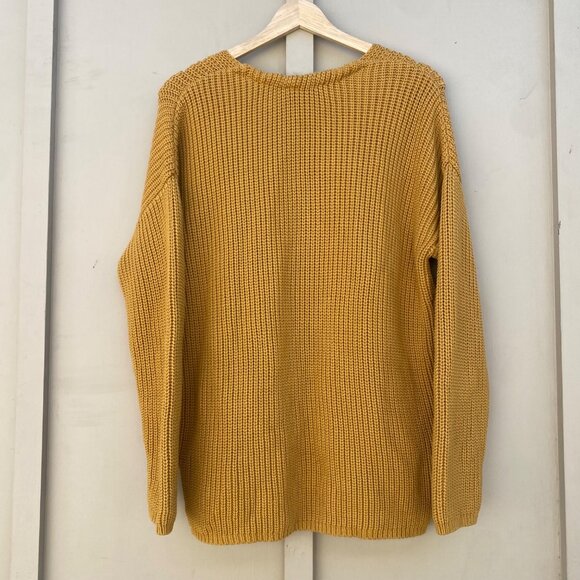 Jenni Kayne Fisherman Organic Cotton Blend Sweater Mustard Yellow - Picture 9 of 14